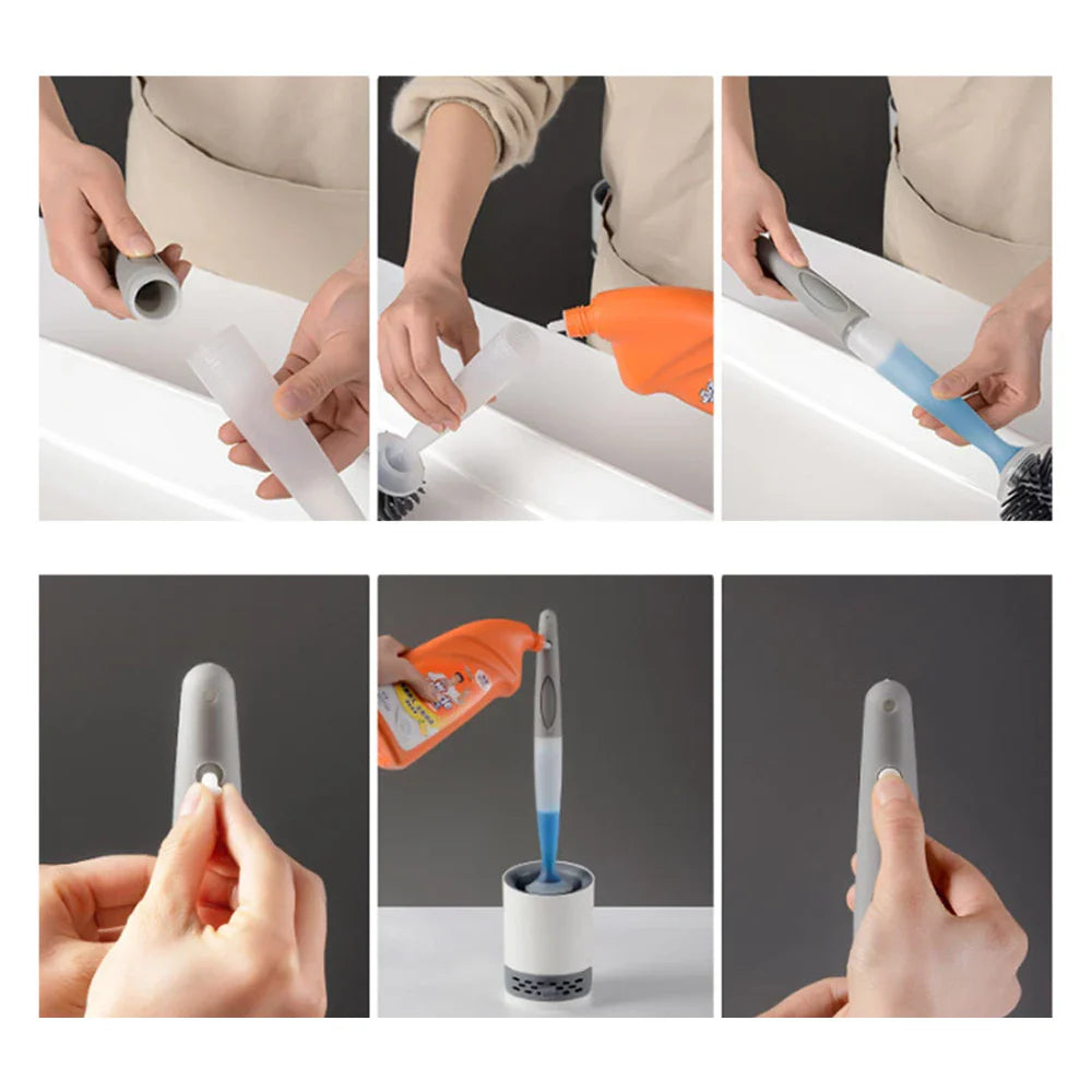 Silikon-Toilettenbürste mit Seifenspender – Hygienisch und Ohne Kontakt