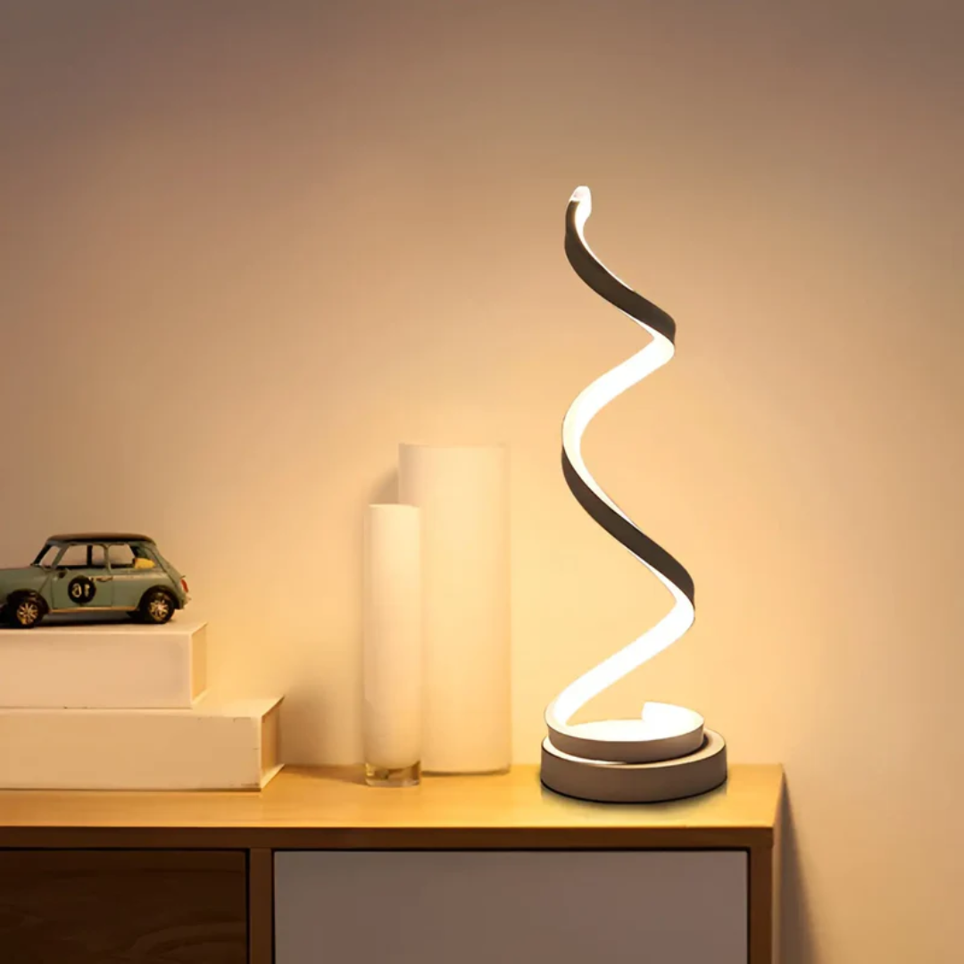 Spiralförmige LED-Tischlampe mit Dimmer – Modernes Design 19W
