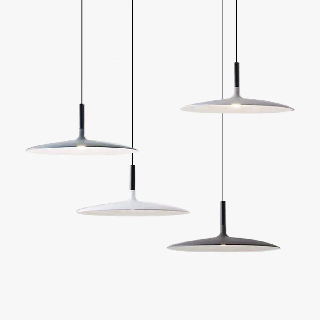Moderne Weiße Metall-Hängeleuchte – LED, Höhenverstellbar