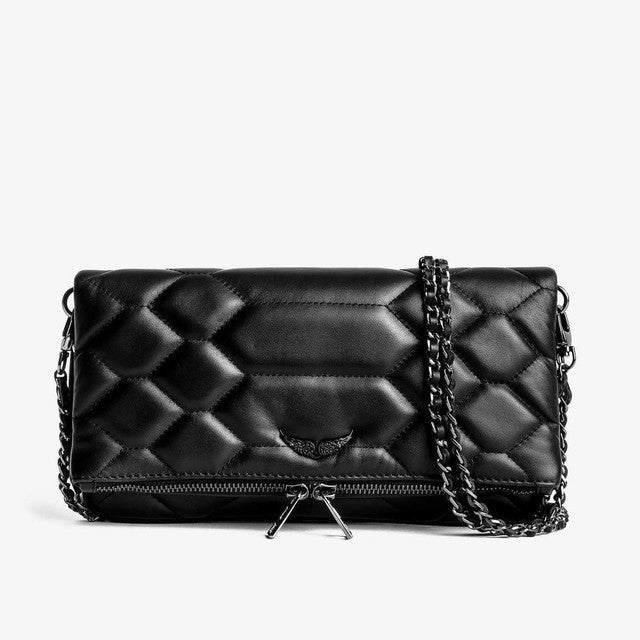 Gesteppte Clutch mit Kettentrageriemen – Elegant und vielseitig