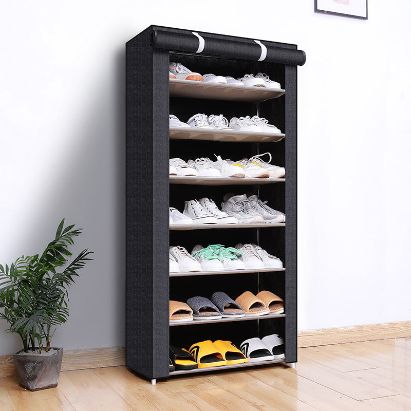 Schuhschrank mit Stoffbezug und Stahlgestell – 6 oder 8 Ebenen