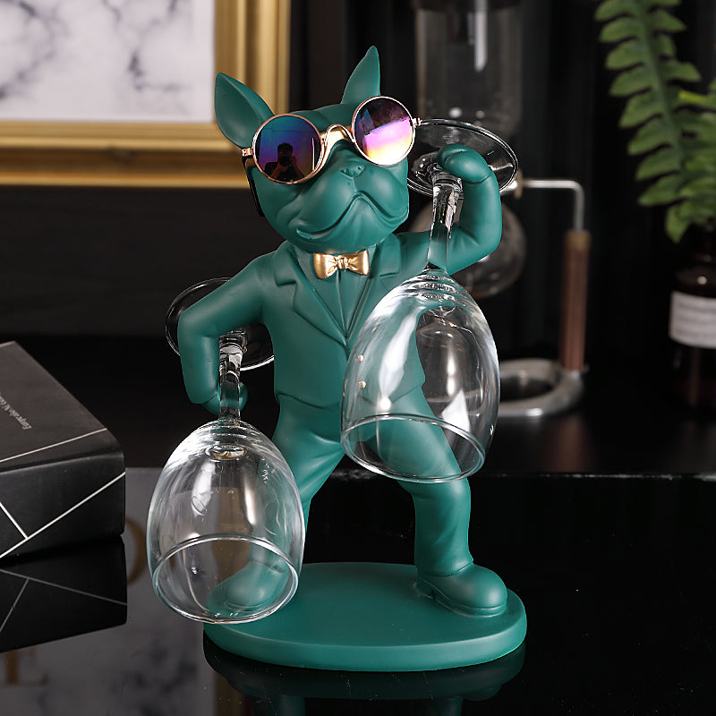 Hunde-Figur Weinglashalter – Dekoratives Tischaccesoire