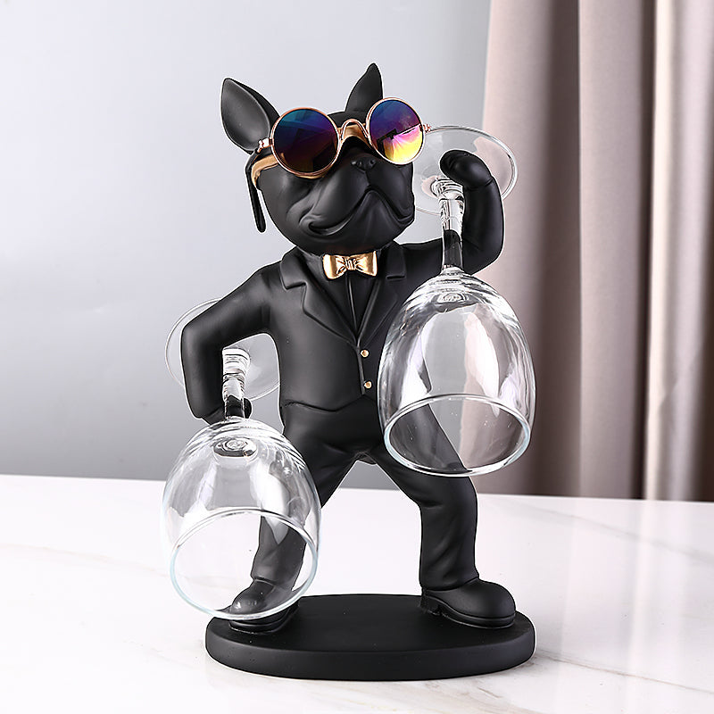 Hunde-Figur Weinglashalter – Dekoratives Tischaccesoire