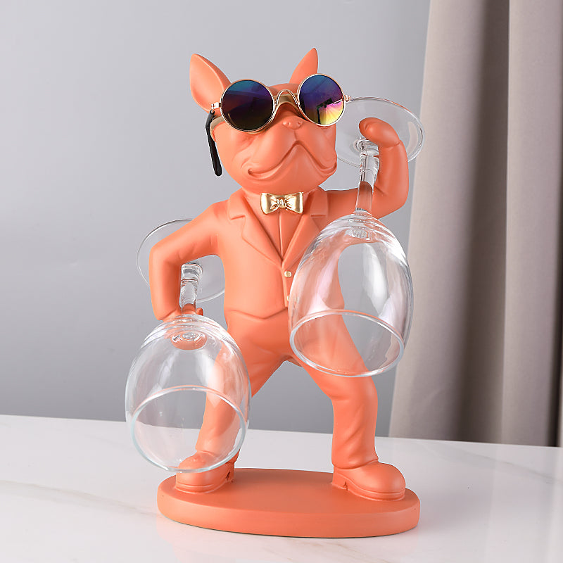 Hunde-Figur Weinglashalter – Dekoratives Tischaccesoire