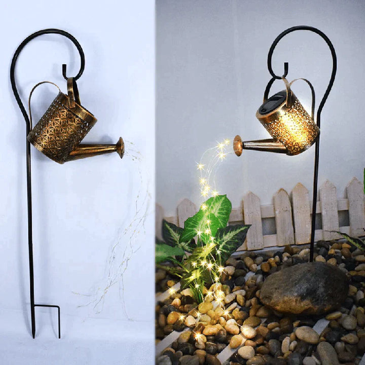 Solar-Gartenlampe mit Regengeräusch – Gießkannendesign