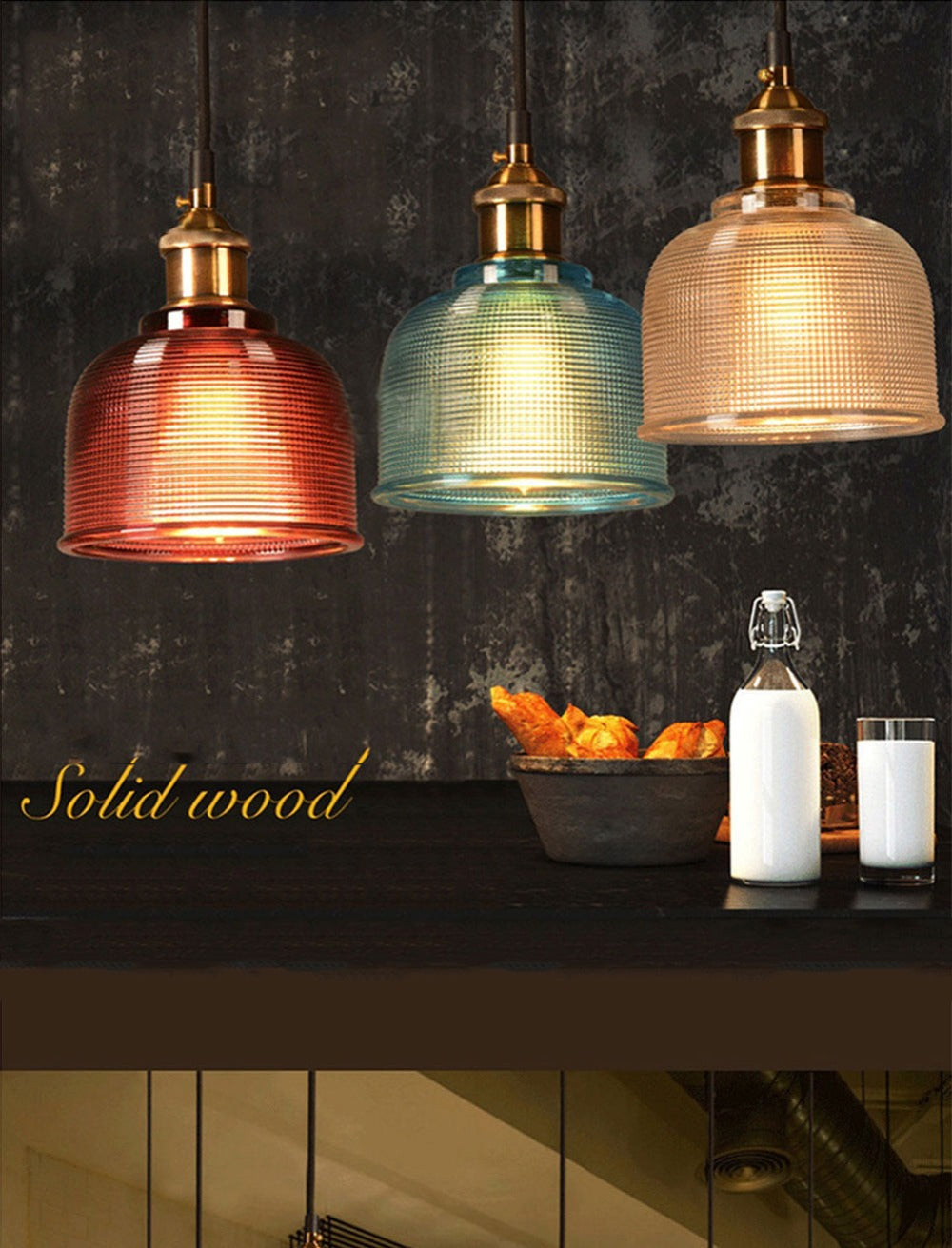 Retro Glas Pendelleuchte