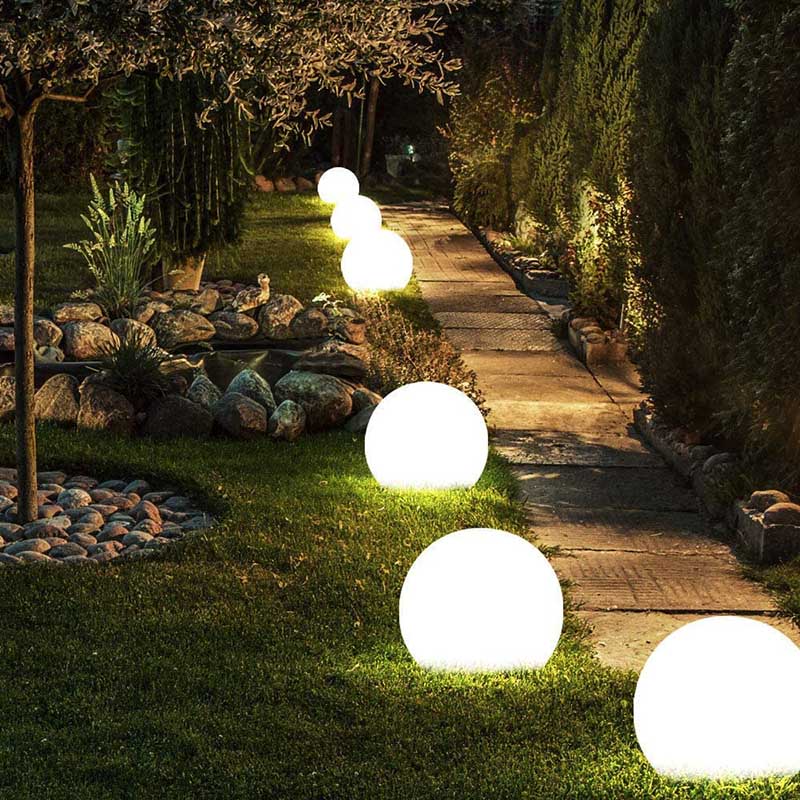 Runde Solar-Gartenkugelleuchte mit Fernbedienung – 16 Farben