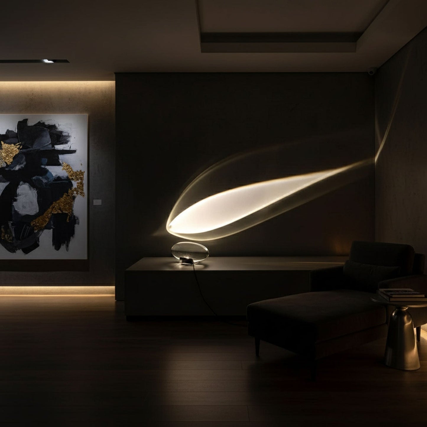 Kristall-Tischlampe mit warmem Lichtreflex