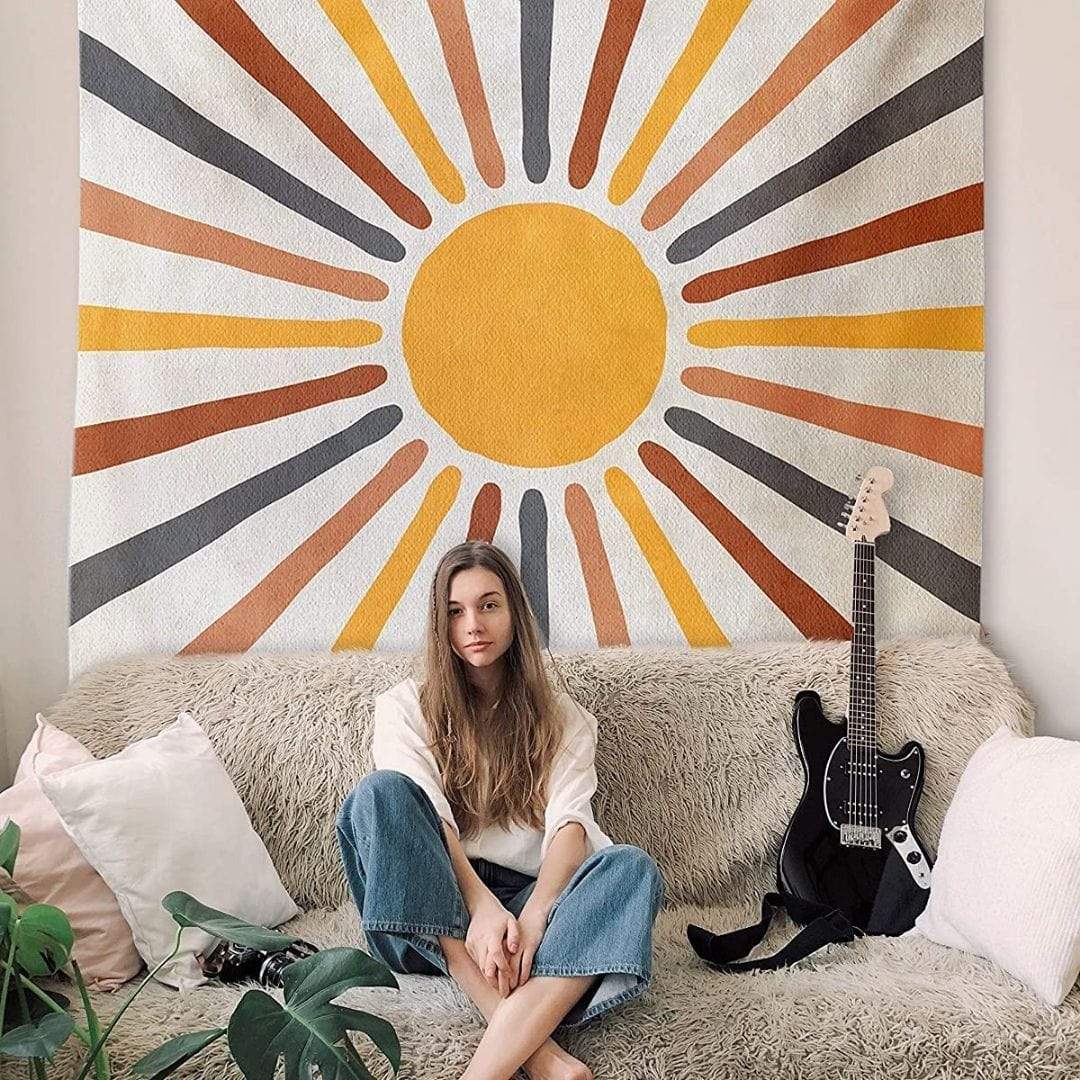 Boho Sonnen-Wandteppich