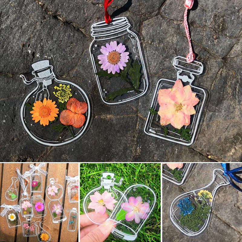 Trockenblumen-Lesezeichen-Set – 30 Stück mit Quaste