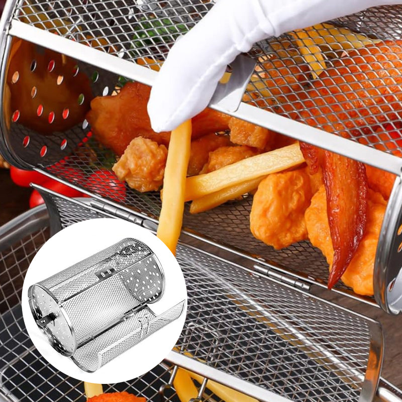 Rotisserie-Korb für Heißluftfritteusen – gleichmäßig gegart, jedes Mal