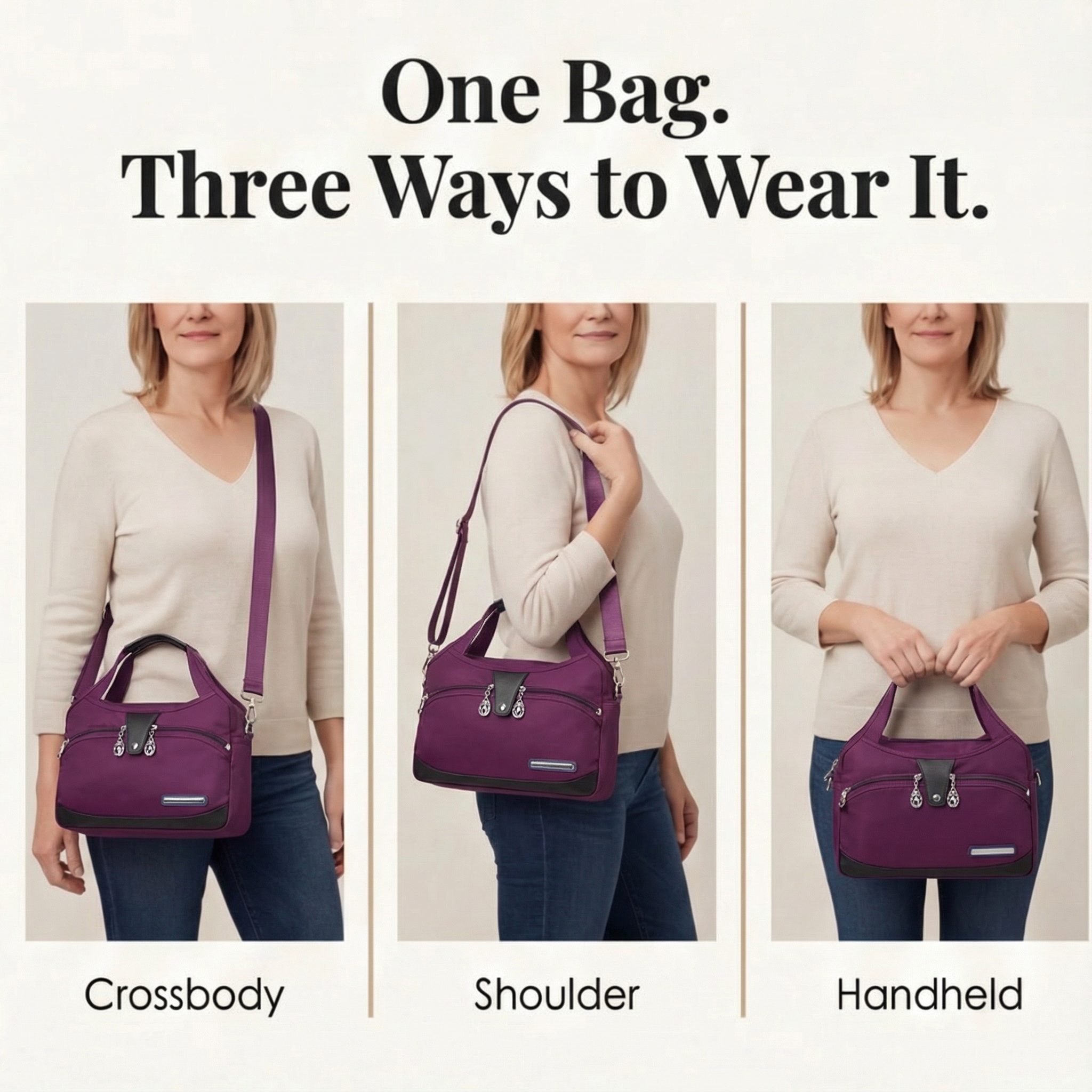 Crossbody-Bag mit Vielen Fächern – Alles an Seinem Platz