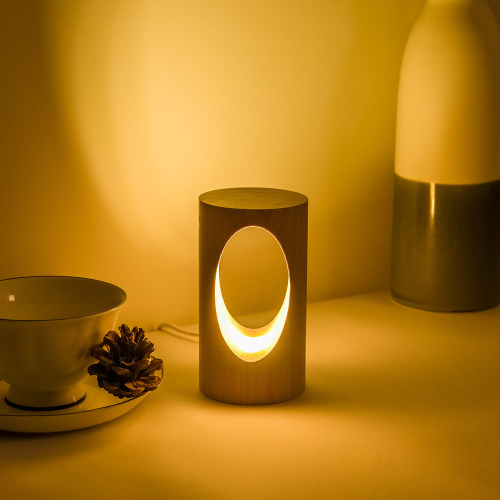 LED Tischlampe Holz