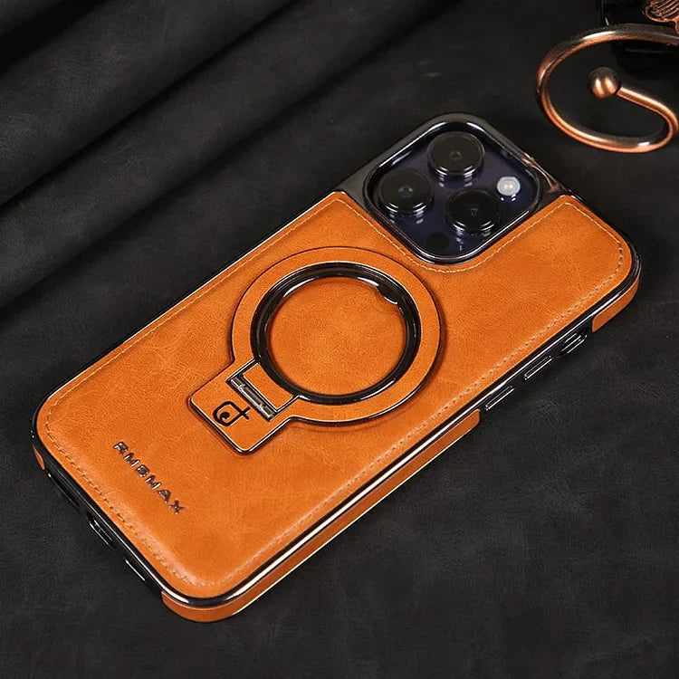 Leder iPhone-Hülle mit magnetischem Ständer – Premium-Schutz