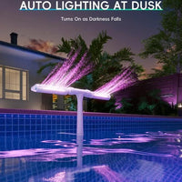 Solar-Poolbrunnen mit RGB-LED-Licht – Doppelbogen, Fernbedienung