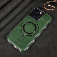 Leder iPhone-Hülle mit magnetischem Ständer – Premium-Schutz