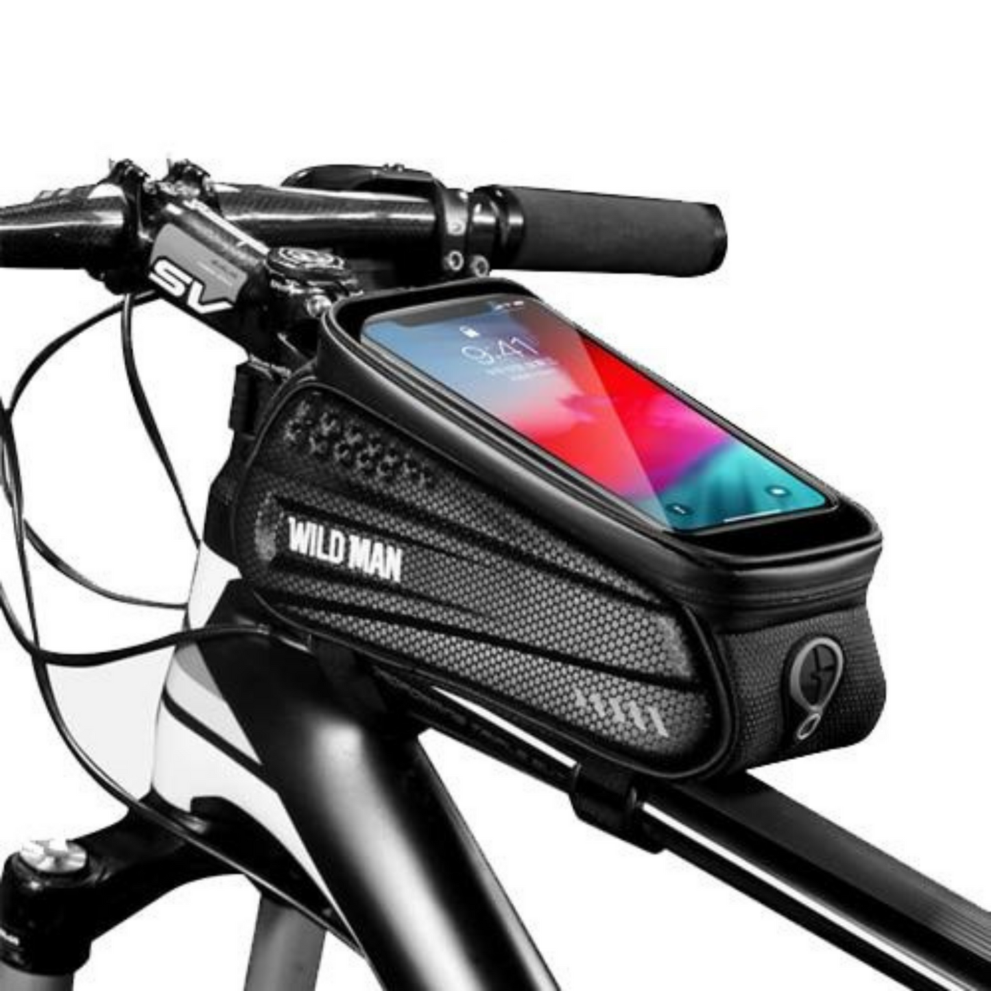 Fahrrad-Rahmentasche mit Handy-Fenster – Wasserdichtes Hardcase