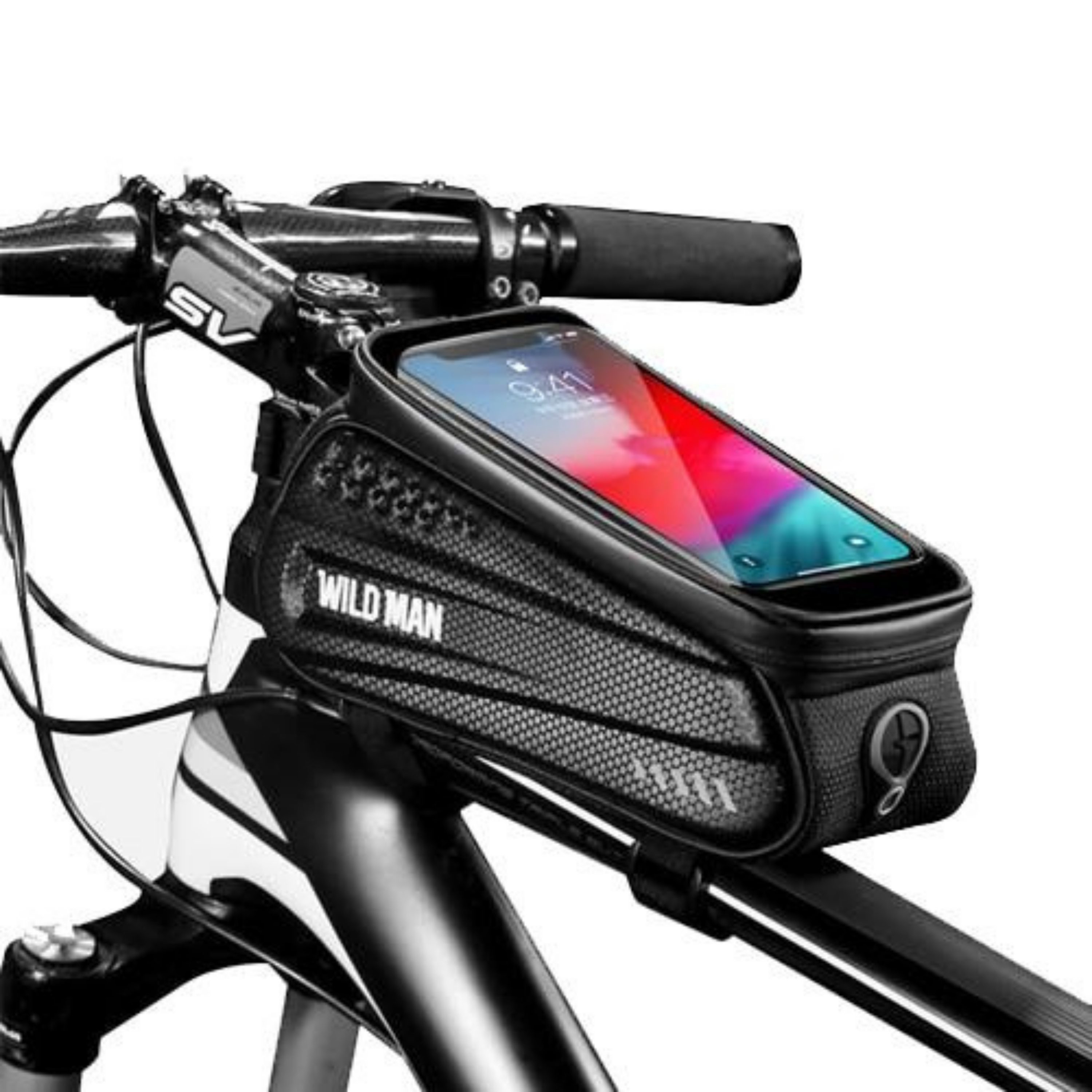 Fahrrad-Rahmentasche mit Handy-Fenster – Wasserdichtes Hardcase