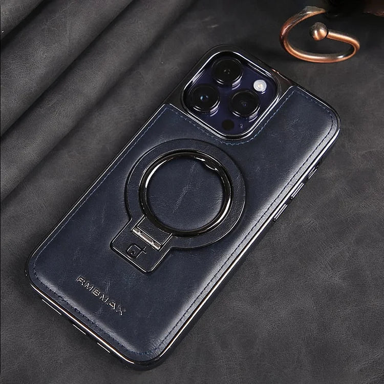 Leder iPhone-Hülle mit magnetischem Ständer – Premium-Schutz