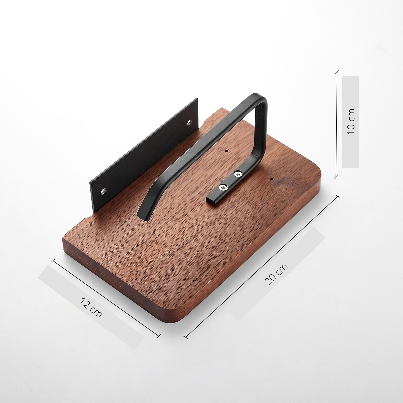 Toilettenpapierhalter aus Holz mit Ablage – Zur Wandmontage