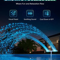 Solar-Poolbrunnen mit RGB-LED-Licht – Doppelbogen, Fernbedienung