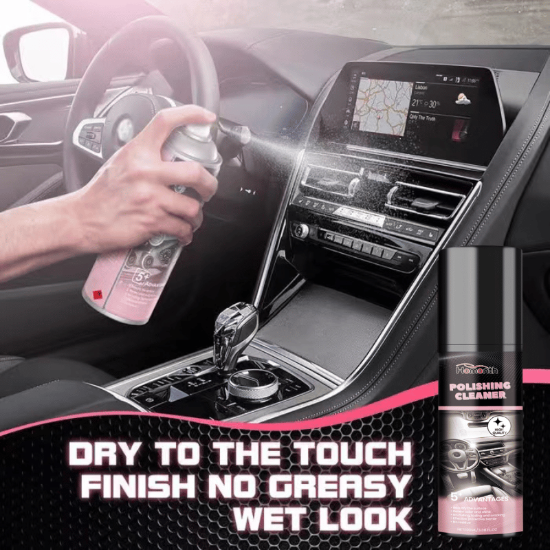 Auto-Innenraum-Politurspray – Trockenes Finish für Kunststoff & Leder
