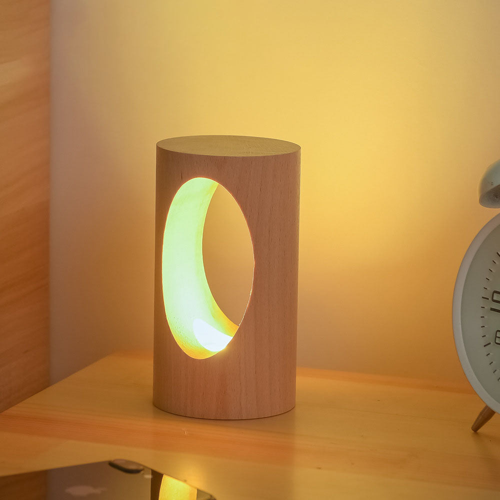 LED Tischlampe Holz