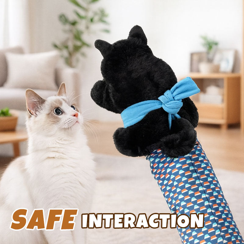 Katzenhandschuh mit Plüschpuppe – Spielen ohne Kratzer