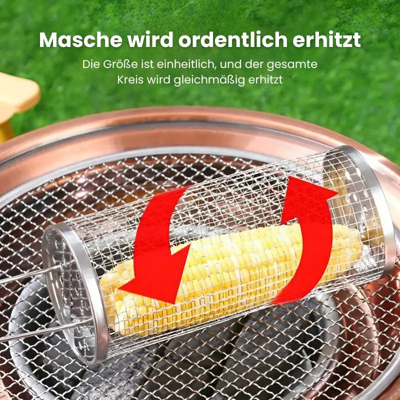 Roll-Grillkorb aus Edelstahl – Gleichmäßig grillen, leicht reinigen