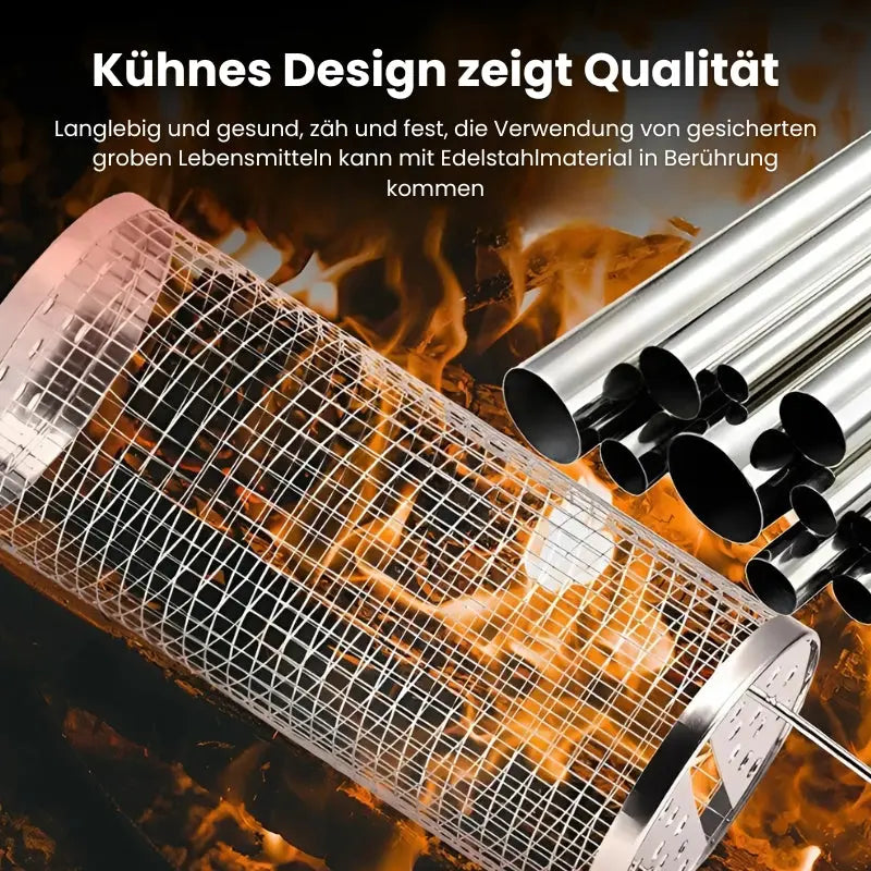 Roll-Grillkorb aus Edelstahl – Gleichmäßig grillen, leicht reinigen