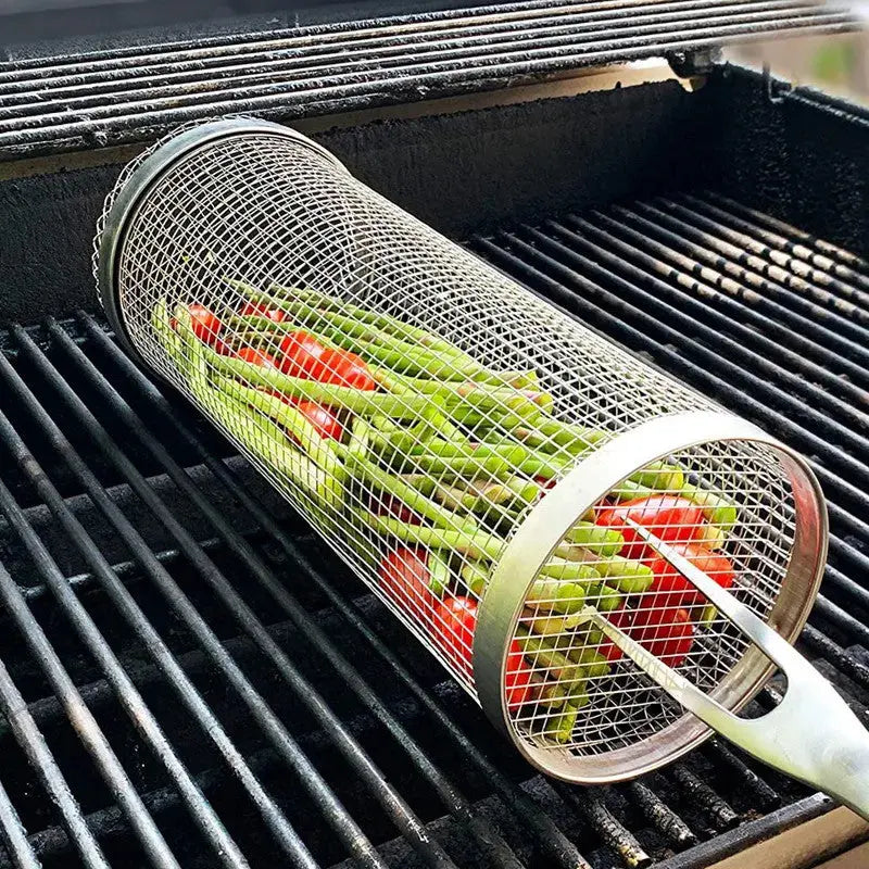 Roll-Grillkorb aus Edelstahl – Gleichmäßig grillen, leicht reinigen