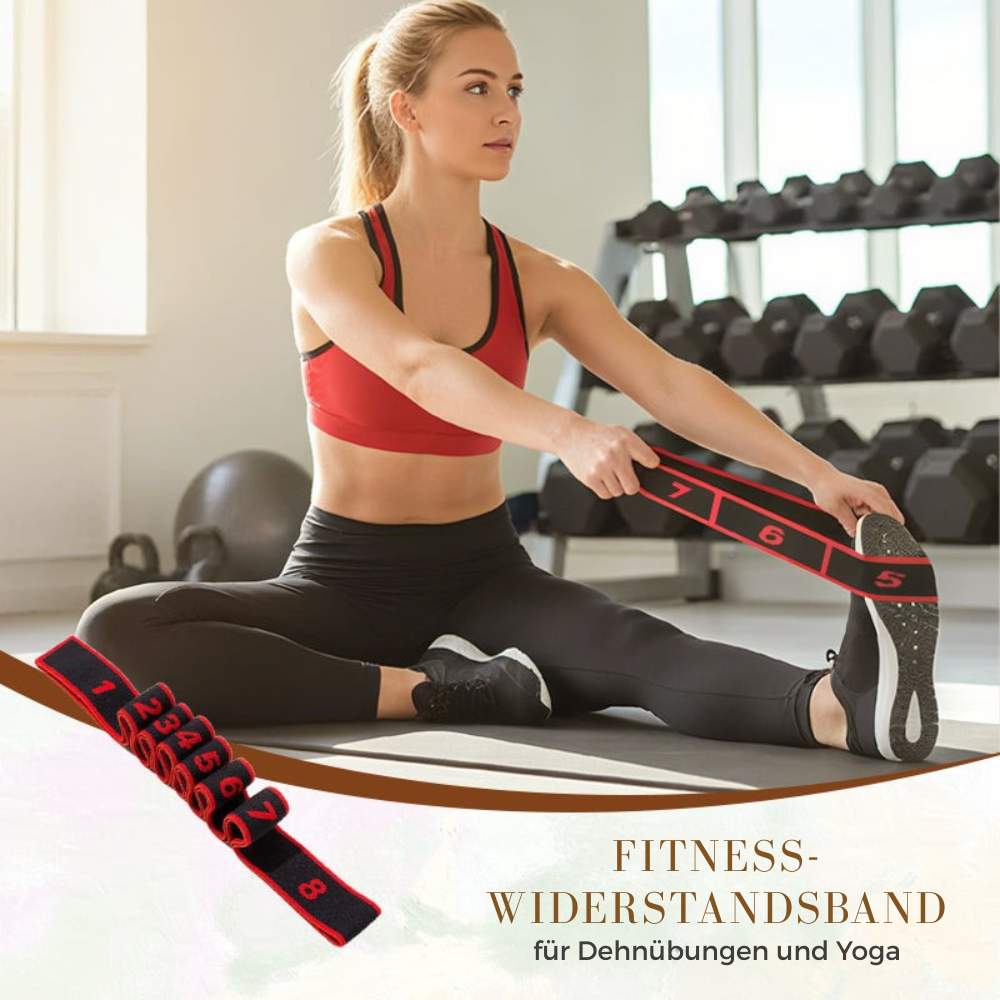 Verstellbares Widerstandsband mit 8 Segmenten – für Dehnen und Krafttraining