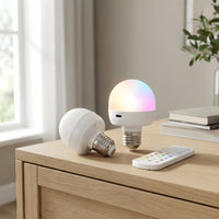 Wiederaufladbare RGB-LED-Lampe E27 mit Fernbedienung – Keine Verkabelung nötig
