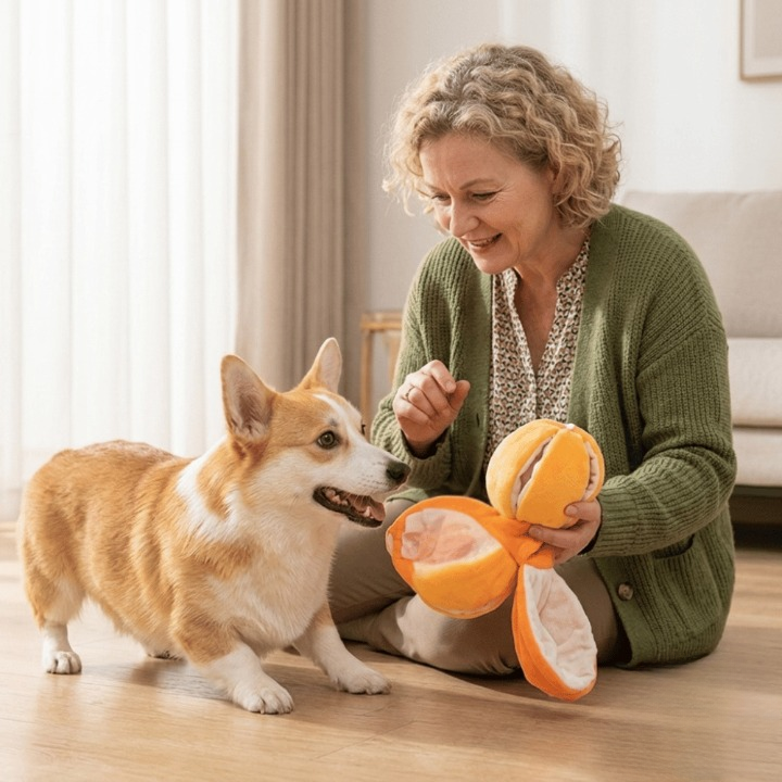 Interaktives Plüsch-Hundespielzeug mit Quietscher – Versteck-Puzzle für Leckerchen