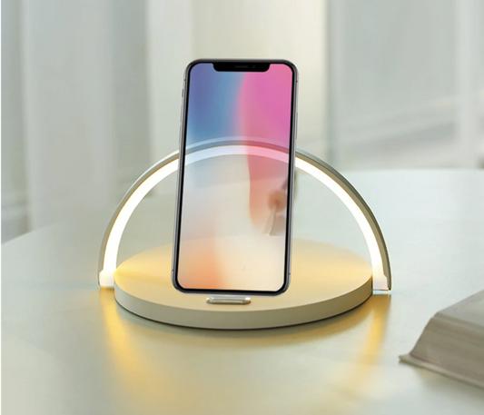 LED-Nachttischlampe mit kabellosem Ladegerät
