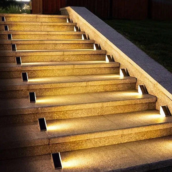 Solar-Treppenleuchten für Außen – Warmweißes LED-Licht, 4er- oder 10er-Set