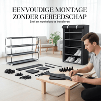 Schuhschrank mit Stoffbezug und Stahlgestell – 6 oder 8 Ebenen