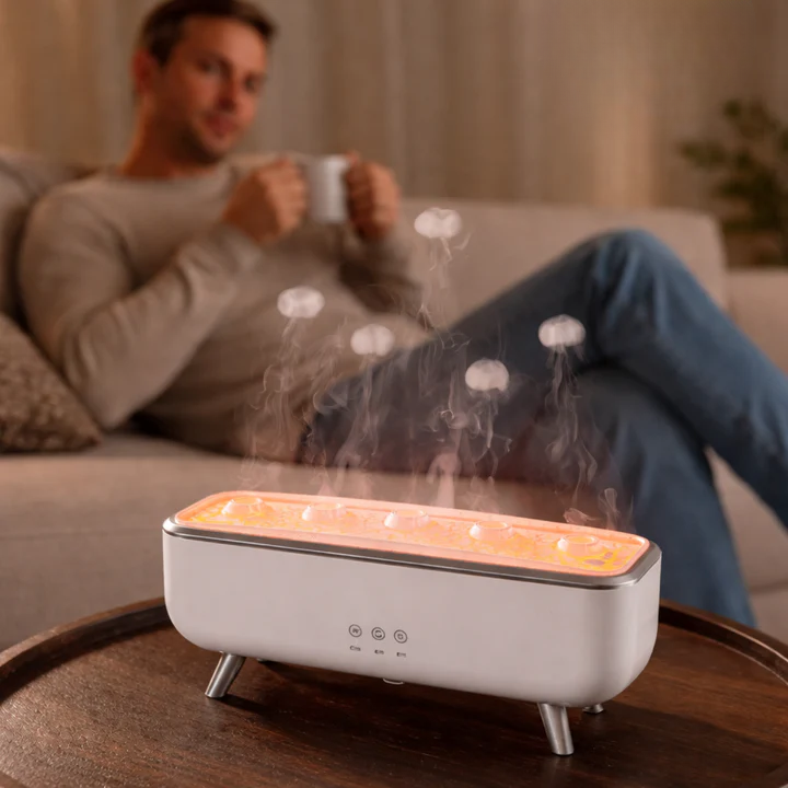Aroma-Diffuser mit Quallen-Nebeleffekt und LED-Licht