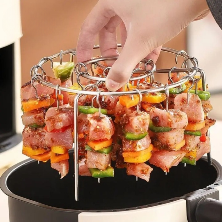 Heißluftfritteusen-Grillaufsatz mit Spießen