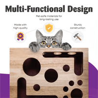 Holz-Katzen-Puzzlebox – Beschäftigung mit Leckerlies & natürlicher Krallenpflege