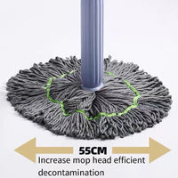 Selbstauswringender Mikrofaser-Mopkopf – Handfreies Auswringen, 55 cm