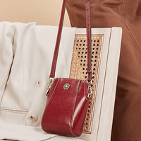 Kleine Crossbody-Tasche in Lederoptik mit mehreren Fächern – Verstellbarer Riemen