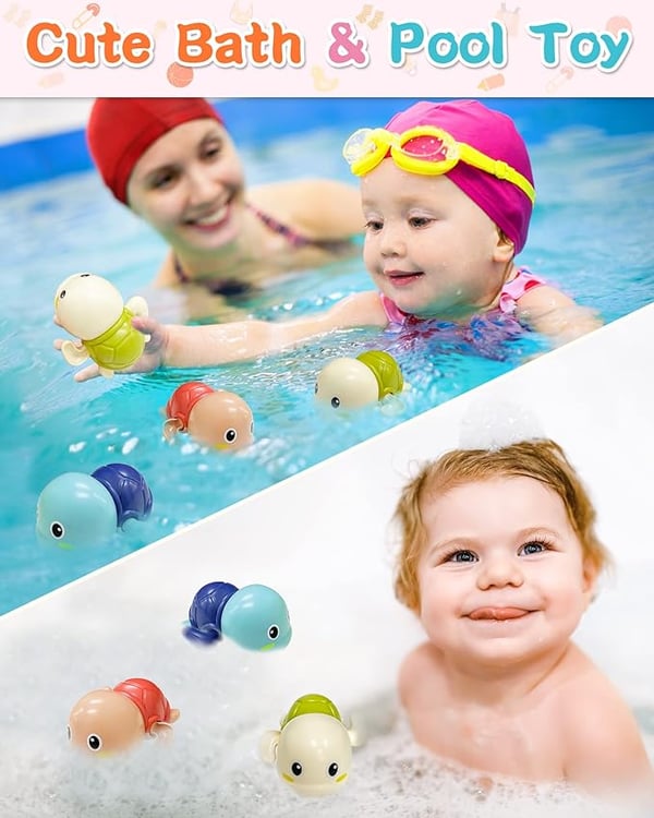 Aufzieh-Schwimmschildkröten Badespielzeug – 6er-Set