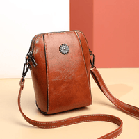 Kleine Crossbody-Tasche in Lederoptik mit mehreren Fächern – Verstellbarer Riemen