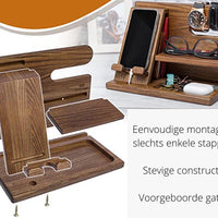 Holz-Schreibtischorganizer mit Handyständer – für Ordnung auf einen Blick