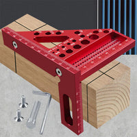 Aluminium Woodworking Square with Drill Guide Holes – 90° and 45°