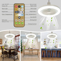 Deckenventilator mit LED-Licht – In jede Lampenfassung einschrauben, inkl. Fernbedienung