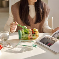 Glas-Salatbehälter mit Deckel – Frische Zutaten, kein matschiger Salat