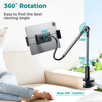 Flexibler Schwanenhals-Tabletständer mit Tischklemme – 4,7 bis 12,9 Zoll