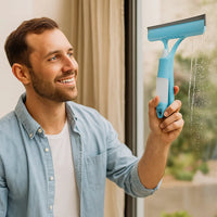3-in-1-Fensterabzieher mit Sprühfunktion – Streifenfreies Glas in einem Durchgang
